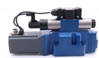 4WRTE16E125L-4X/6EG24ETK31/A1M - Пропорциональный быстродействующий распределитель с обратной связью по положению золотника и со встроенным усилителем (OBE), Ду16, A1 = ±10 В, номинальный расход 125 л/мин, схема E1-, каналы управления ET = X и Y - внутрен