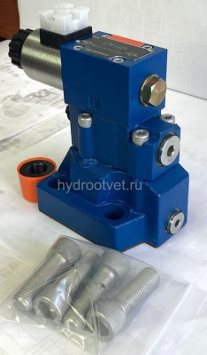 DBW20A2-5X/100YCG24N9K4 - Предохранительный клапан Ду25 с давлением настройки до 100 бар, управление - Y - внешний дренаж с разгрузкой A = закрыт с электроуправлением G24